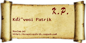 Kövesi Patrik névjegykártya