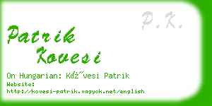 patrik kovesi business card